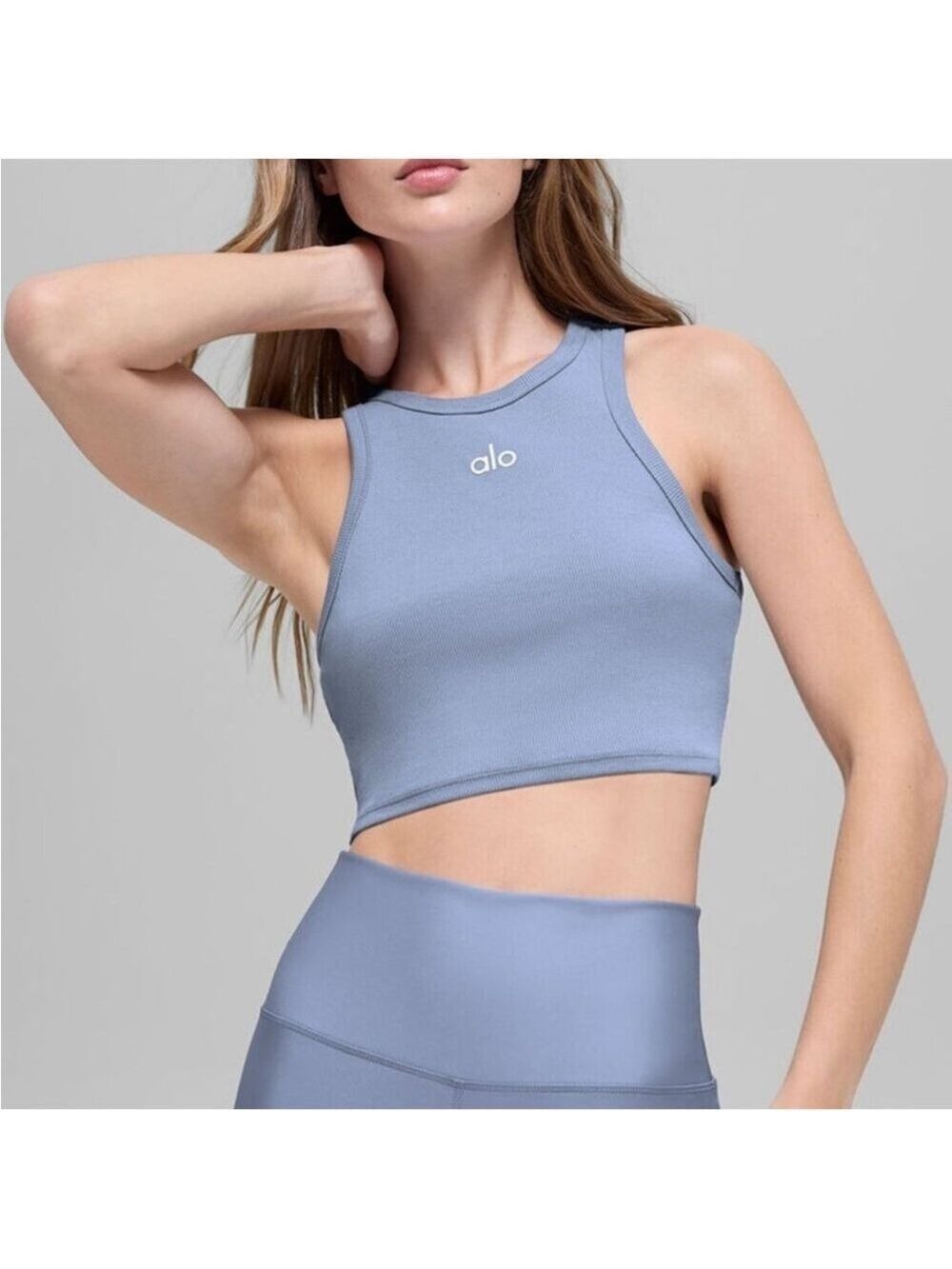 Alo Yoga Aspire Tank Top in Blue Winter Frost - Picture 4 of 6